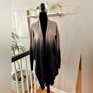 Barefoot Dreams Ombre Cardigan in Black and Brown Size S/M—EUC